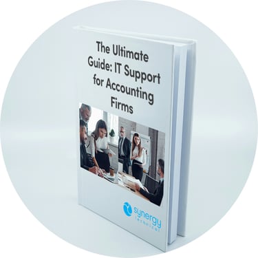 Whitepaper titled "The Ultimate Guide: IT Support for Accounting Firms" by IT consulting firm Synergy Technical.