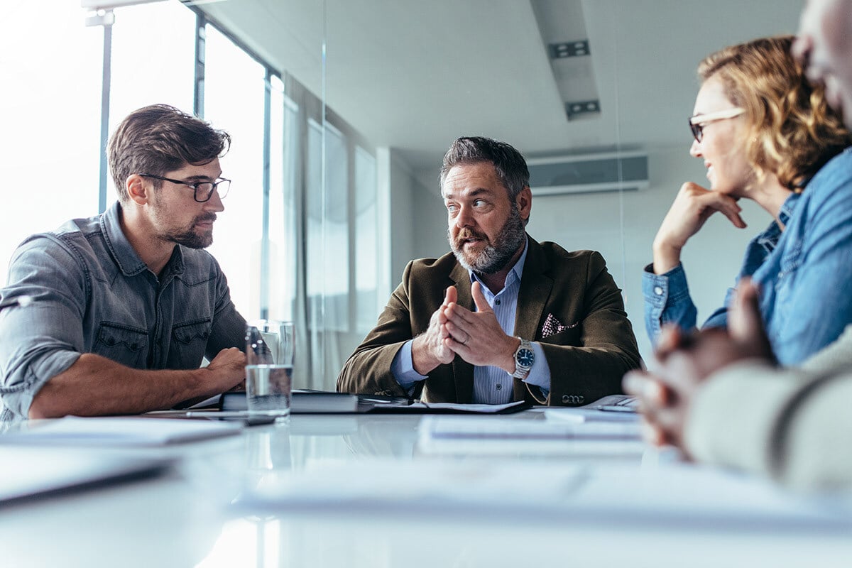 Synergy Technical IT consulting team meeting with an organization to discuss IT services that will help enable the organization to boost productivity and security.